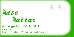mate mallar business card